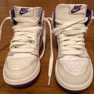 Purple and White Air Jordan kids